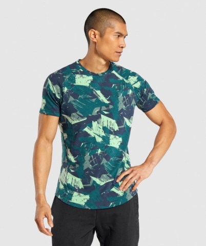 Gymshark Bold Men's T Shirts Green | UAE-86HYTS