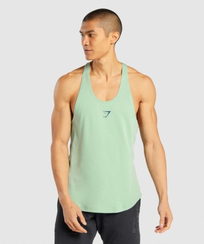 Gymshark Bold Men's Tank Tops Green | UAE-73VZET