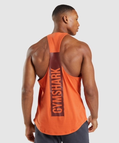 Gymshark Bold Men's Tank Tops Orange | UAE-78NCRF