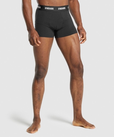 Gymshark Boxers 2pk Men's Underwear Black | UAE-17MZOK