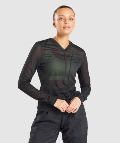 Gymshark CTY Top Women's T Shirts Black | UAE-80YZSO