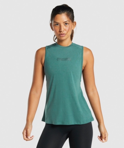 Gymshark Camo Graphic Women's Tank Tops Dark Green | UAE-74XHAJ