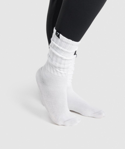 Gymshark Comfy Rest Day Men's Socks White | UAE-42JWAP