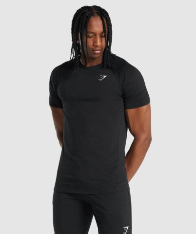 Gymshark Critical 2.0 Men's T Shirts Black | UAE-75WPEB