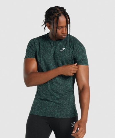 Gymshark Critical 2.0 Men's T Shirts Dark Green | UAE-90PHWA