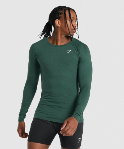 Gymshark Critical 2.0 Men's T Shirts Green | UAE-14RUJK