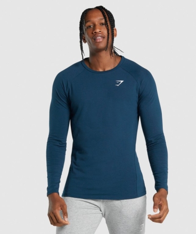 Gymshark Critical 2.0 Men's T Shirts Navy | UAE-06VEUL