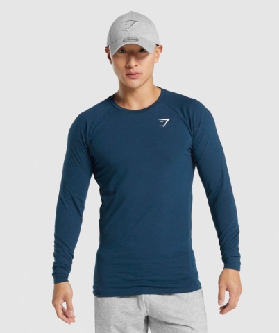 Gymshark Critical 2.0 Men's T Shirts Navy | UAE-74ULCD