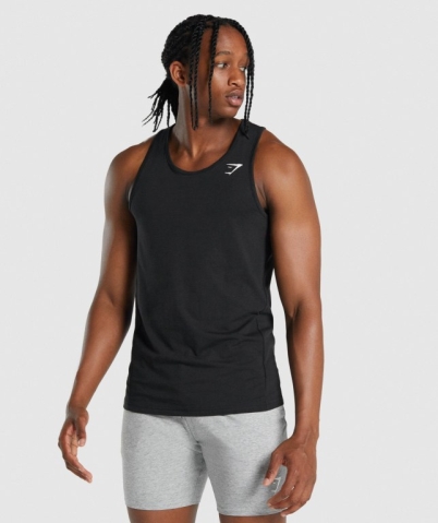 Gymshark Critical 2.0 Men's Tank Tops Black | UAE-84DRWG