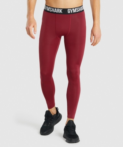 Gymshark Element Baselayer Men's Joggers Burgundy | UAE-13DBUV