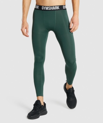 Gymshark Element Baselayer Men's Joggers Dark Green | UAE-71CITB