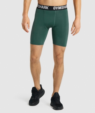 Gymshark Element Baselayer Men's Shorts Dark Green | UAE-07SGBE