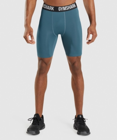 Gymshark Element Baselayer Men's Shorts Turquoise | UAE-18UDAQ