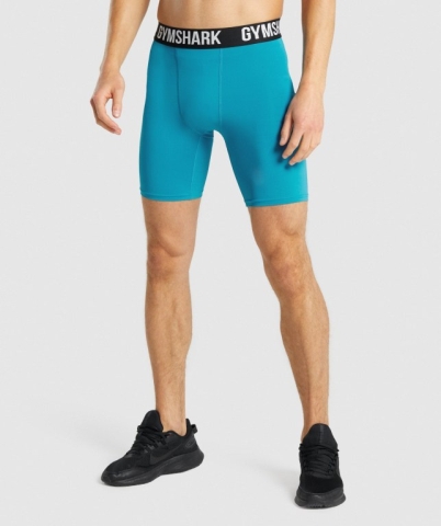 Gymshark Element Baselayer Men's Shorts Blue | UAE-36QPIZ