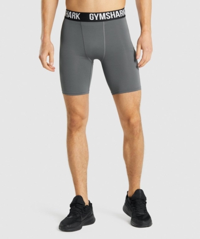 Gymshark Element Baselayer Men's Shorts Grey | UAE-42VLUP