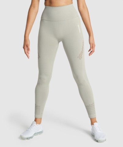 Gymshark Energy Seamless High Waisted Women's Leggings Light Grey | UAE-63HZFI