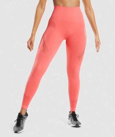 Gymshark Energy Seamless High Waisted Women's Leggings Pink | UAE-72LROC