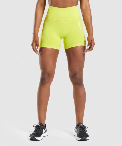 Gymshark Energy Seamless Women's Shorts Yellow | UAE-43OYVP