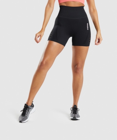 Gymshark Energy Seamless Women's Shorts Black | UAE-72YEDH