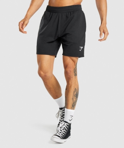 Gymshark Essential 7” Men's Shorts Black | UAE-39XFCE