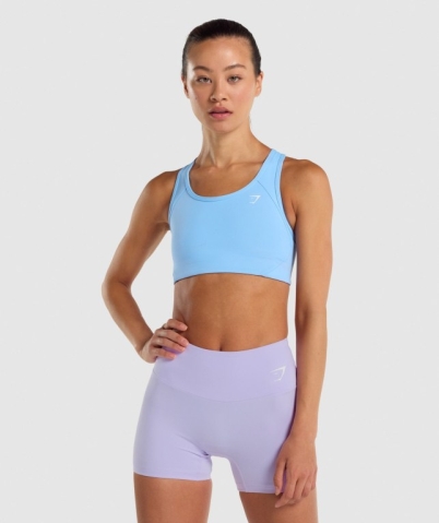 Gymshark Essential Racer Back Training Women's Sports Bra Light Blue | UAE-34PHSR