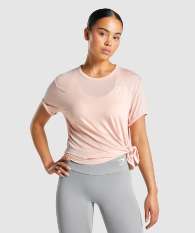 Gymshark Essential Women's T Shirts Light Pink | UAE-10CWBD