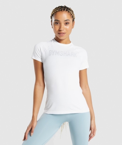 Gymshark Fit Seamless Loose Women's T Shirts White | UAE-24AJHY