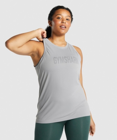 Gymshark Fit Seamless Loose Women's Tank Tops Grey | UAE-48ZDMI