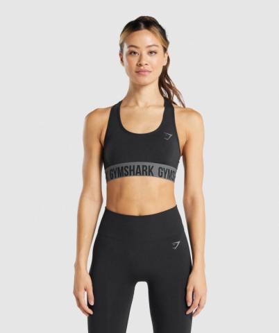 Gymshark Fit Seamless Women's Sports Bra Black | UAE-28IMGX