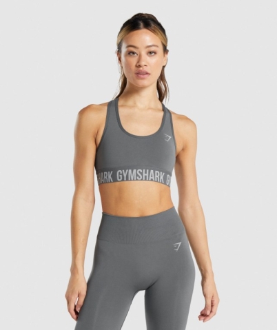 Gymshark Fit Seamless Women's Sports Bra Grey | UAE-53WAPK