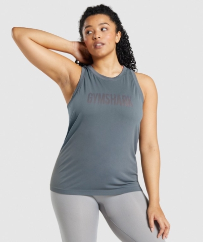 Gymshark Fit Seamless Women's Tank Tops Grey | UAE-19KOJG