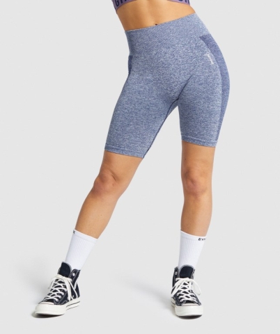 Gymshark Flex Cycling Women's Shorts Navy / Light Grey | UAE-98YJNG