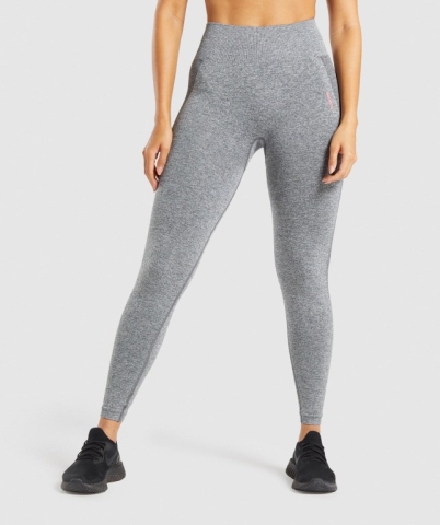 Gymshark Flex High Waisted Women's Leggings Grey / Pink | UAE-45TFGQ