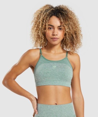 Gymshark Flex Strappy Women's Sports Bra Green | UAE-06IEBF