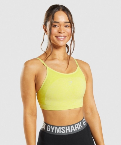 Gymshark Flex Strappy Women's Sports Bra Yellow | UAE-37EAFY