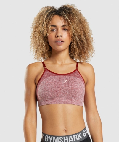 Gymshark Flex Strappy Women's Sports Bra Burgundy | UAE-90MAQX