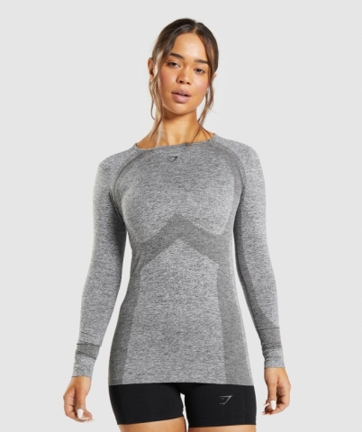 Gymshark Flex Top Women's T Shirts Grey | UAE-59LKHN