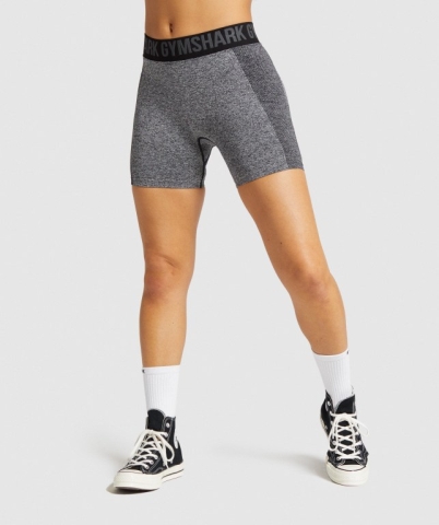 Gymshark Flex Women's Shorts Black / Grey | UAE-24IAMY