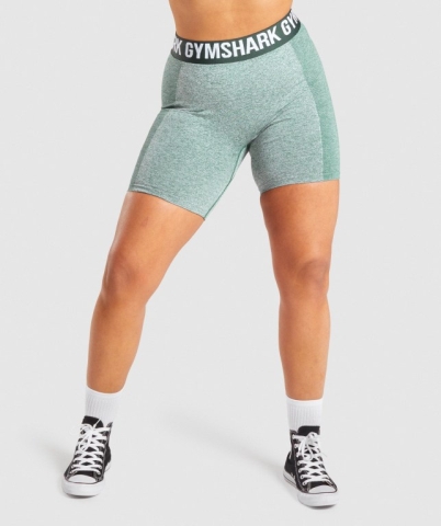 Gymshark Flex Women's Shorts Dark Green | UAE-79TOFB