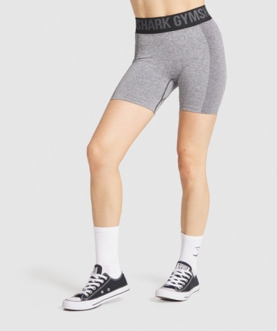 Gymshark Flex Women's Shorts Grey / Black | UAE-31ZASI