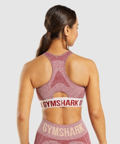 Gymshark Flex Women's Sports Bra Burgundy | UAE-25WESM