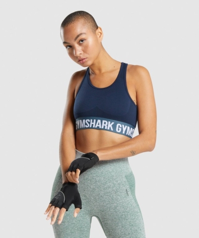 Gymshark Flex Women's Sports Bra Navy | UAE-20XVCF