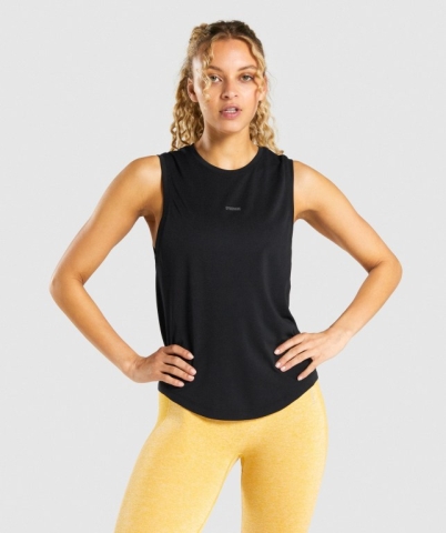 Gymshark Flex Women's Tank Tops Black / Grey | UAE-91YCOZ