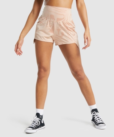 Gymshark GS Power Jacquard Women's Shorts Light Pink | UAE-38AEOB