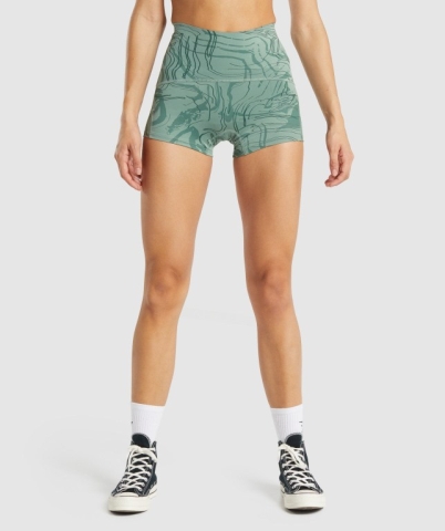 Gymshark GS Power Support Women's Shorts Green | UAE-43XYLG