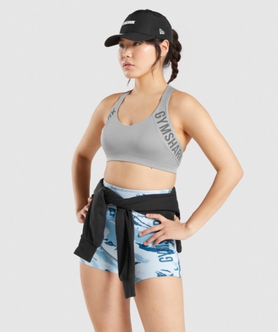 Gymshark GS Power Women's Sports Bra Grey | UAE-07NYUE