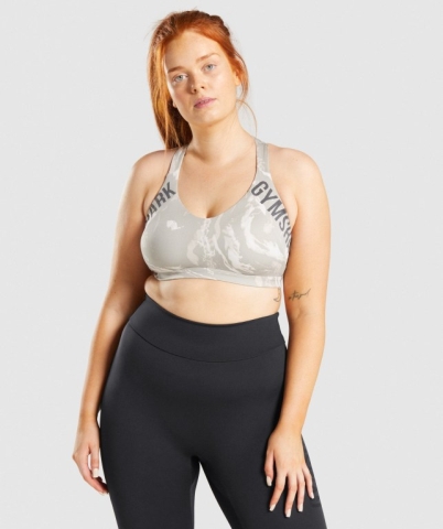 Gymshark GS Power Women's Sports Bra Grey | UAE-58JNTS