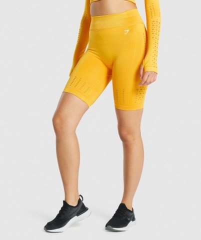 Gymshark Glow Seamless Women's Shorts Yellow | UAE-92IPME