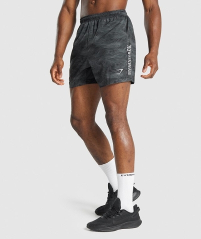 Gymshark Graphic Sport Men's Shorts Black | UAE-36DFZV