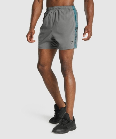 Gymshark Graphic Sport Men's Shorts Grey | UAE-85PKDY